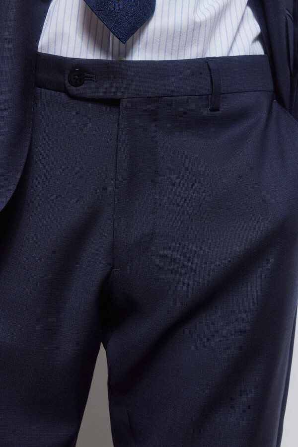 Pedro del Hierro Tailored fit checked trousers Blue