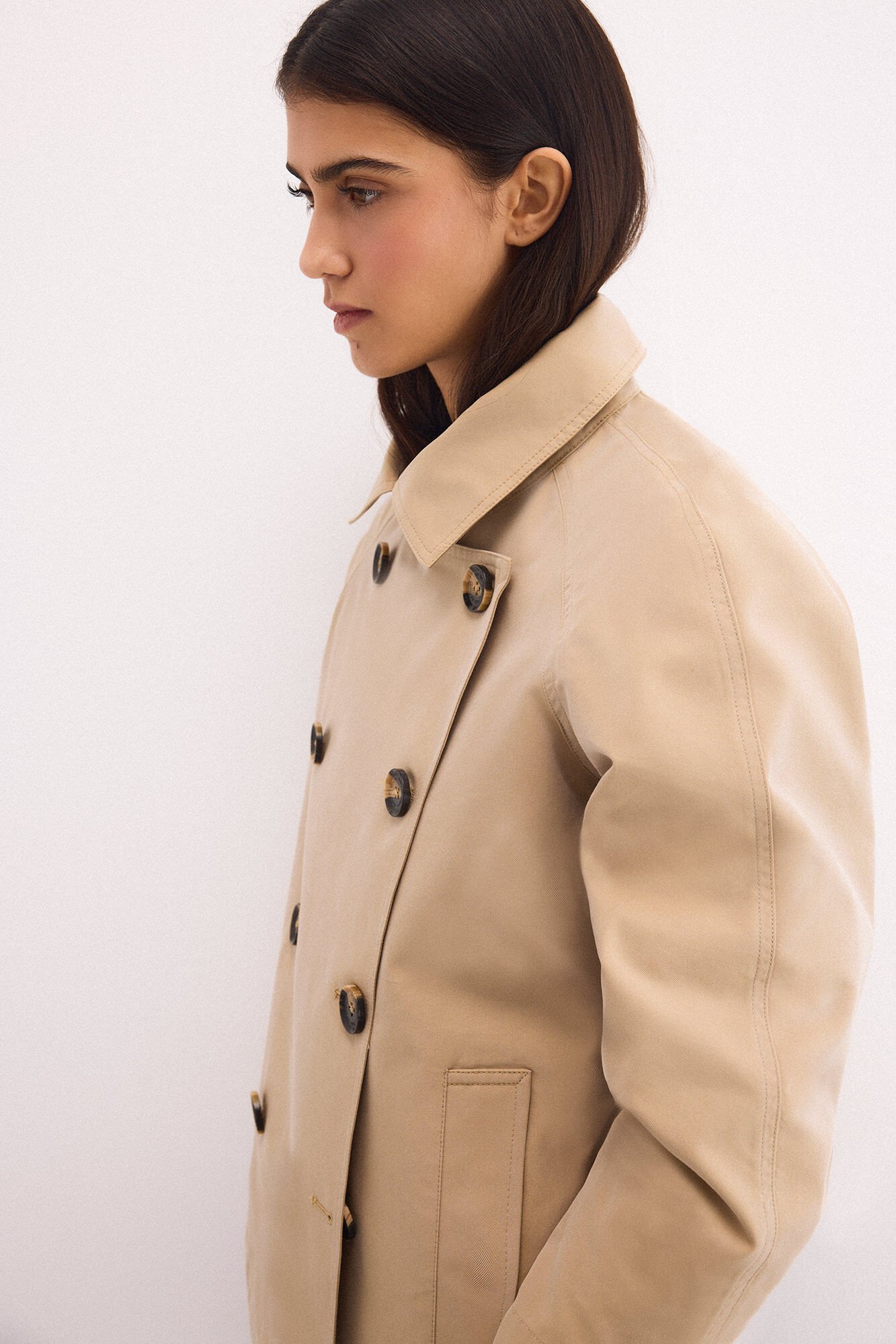 Pedro del Hierro Gabardina curta Beige