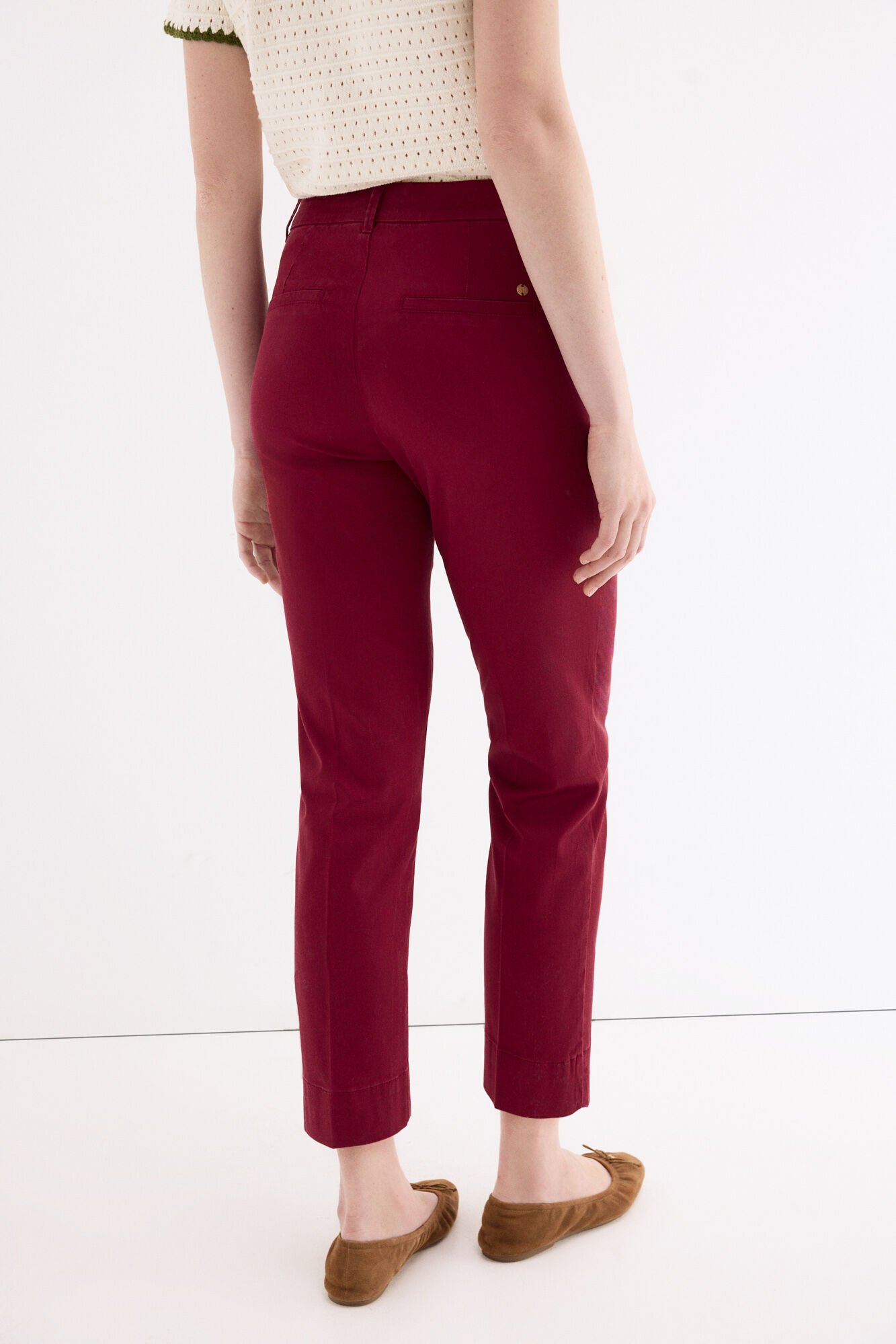 Pedro del Hierro Slim classic trousers Burgundy