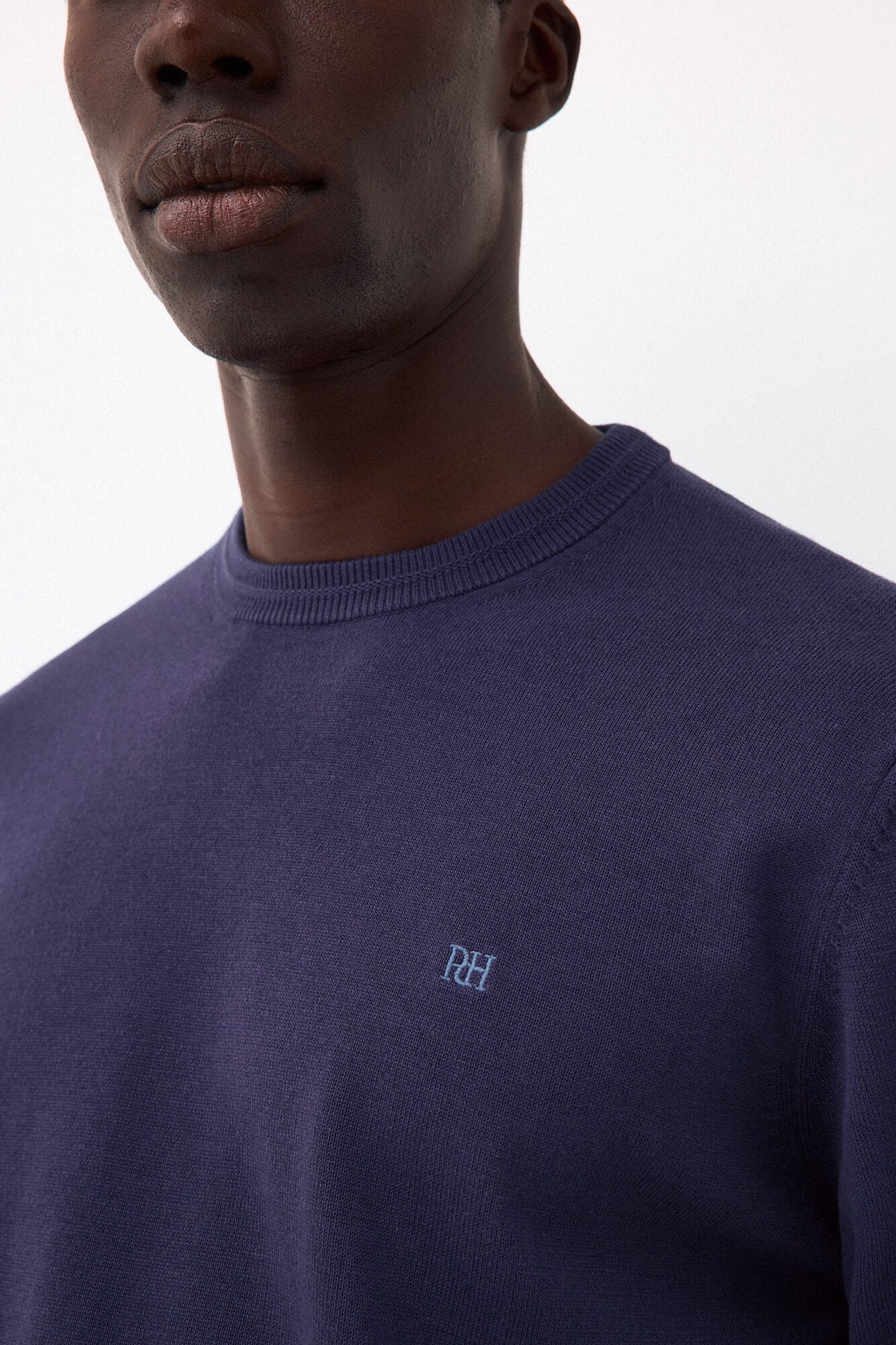 Pedro del Hierro Fine knit premium cotton jumper Blue