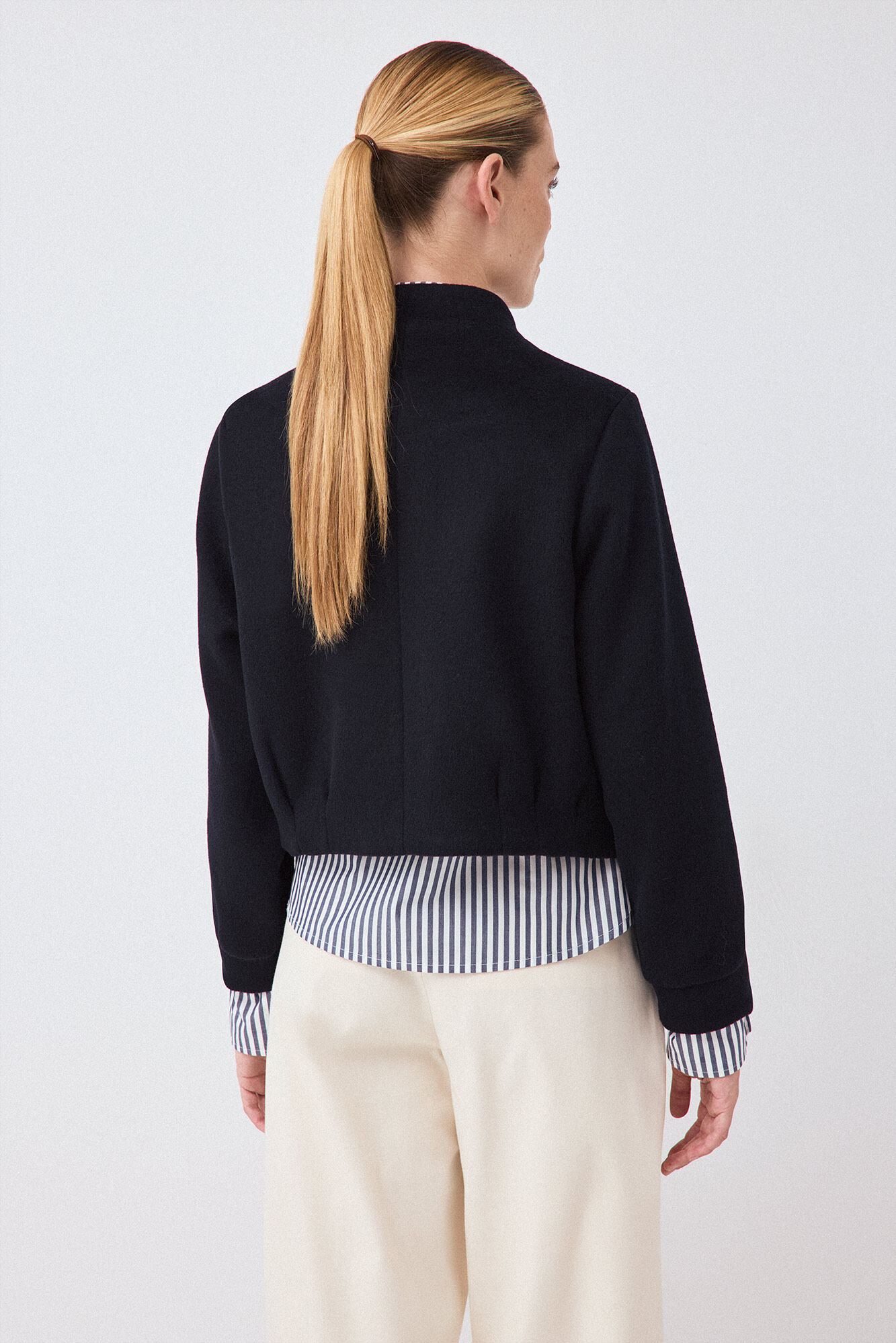 Pedro del Hierro Navy Asian jacket Blue