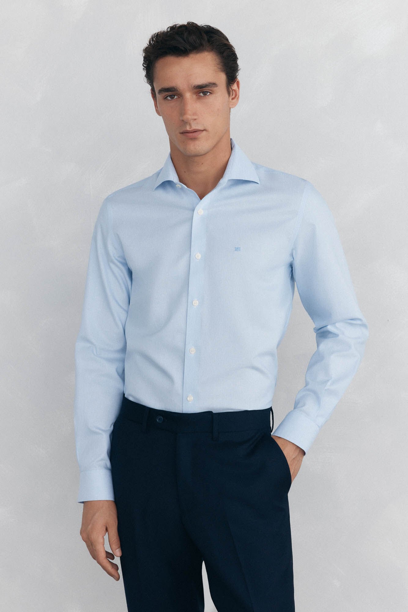 Pedro del Hierro Camisa non iron + antimanchas Branco