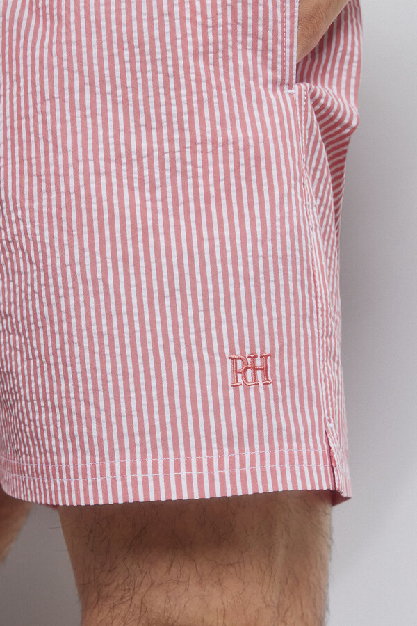 Pedro del Hierro Textured fabric swimsuit Red