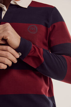 Pedro del Hierro Polo rugby rayas Red