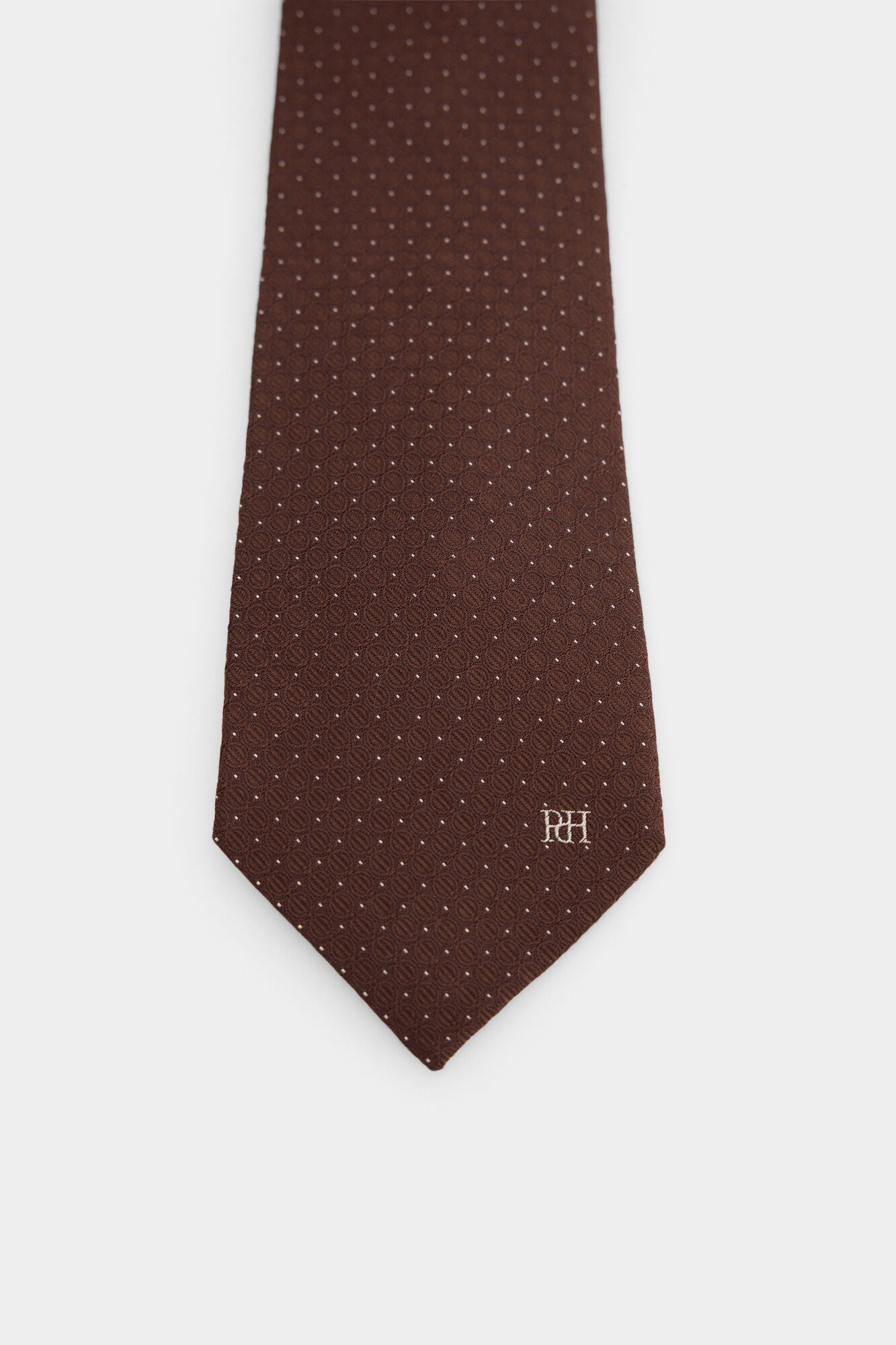 Pedro del Hierro Natural silk tie Brown