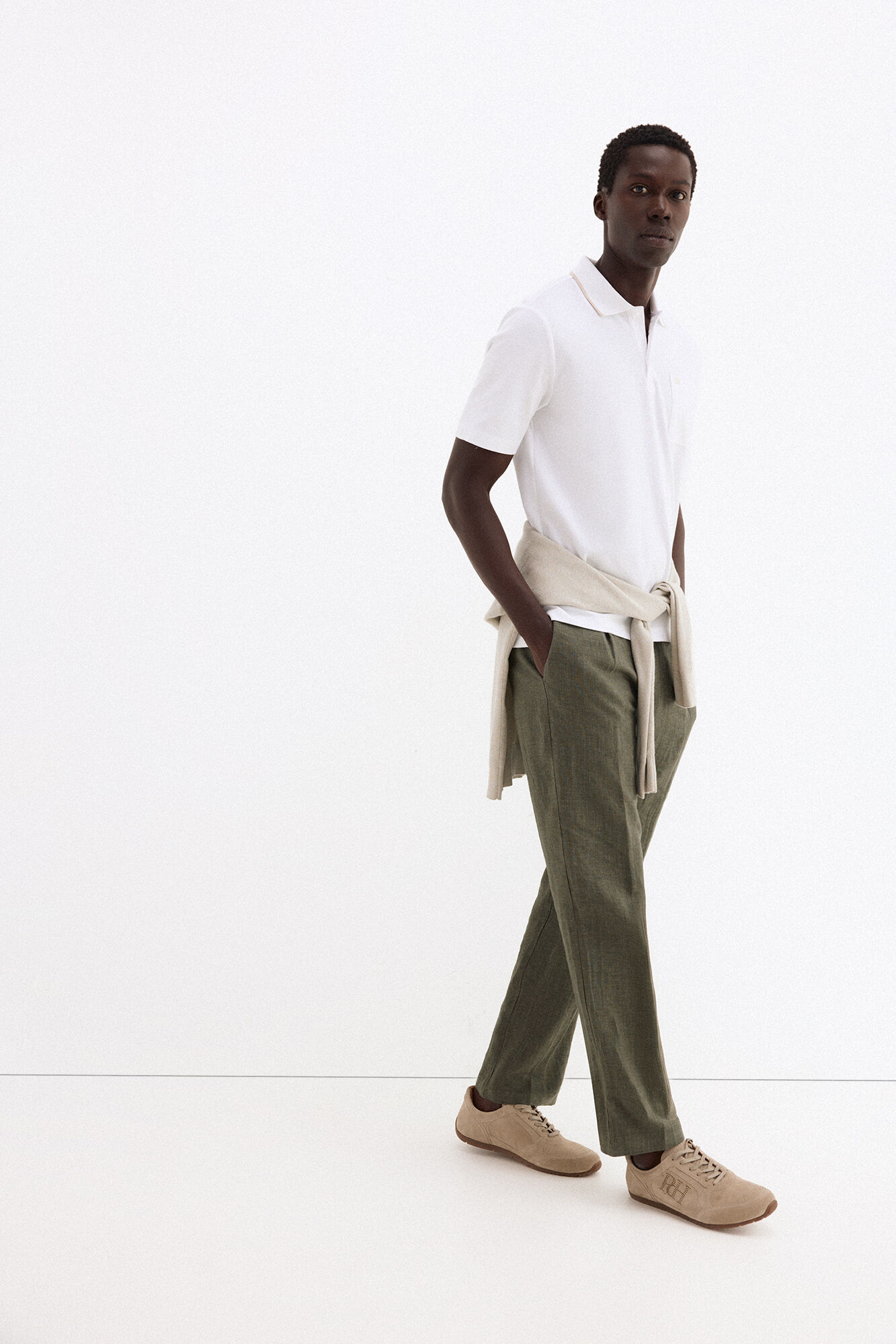 Pedro del Hierro Textured polo shirt White