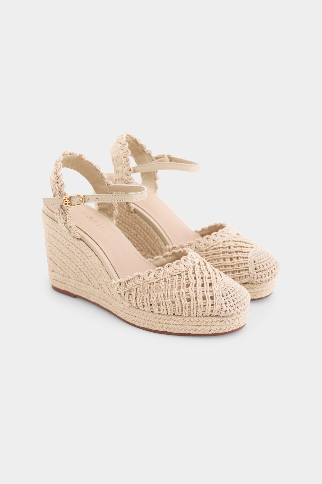 Pedro del Hierro Braided wedge espadrille Ecru
