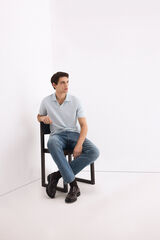 Pedro del Hierro Textured polo shirt Blue