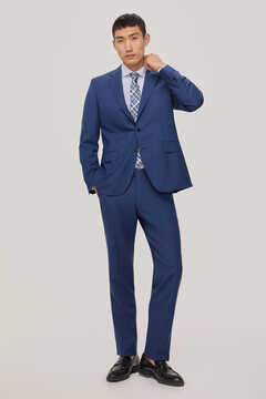 Pedro del Hierro Tailored fit suit trousers in prince of wales check Blue