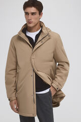 Pedro del Hierro Waterproof raincoat with detachable hood Beige