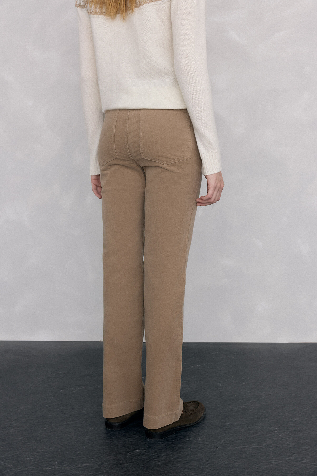 Pedro del Hierro Cal&ccedil;as de veludo b&aacute;sicas Stove Pipe Marrom