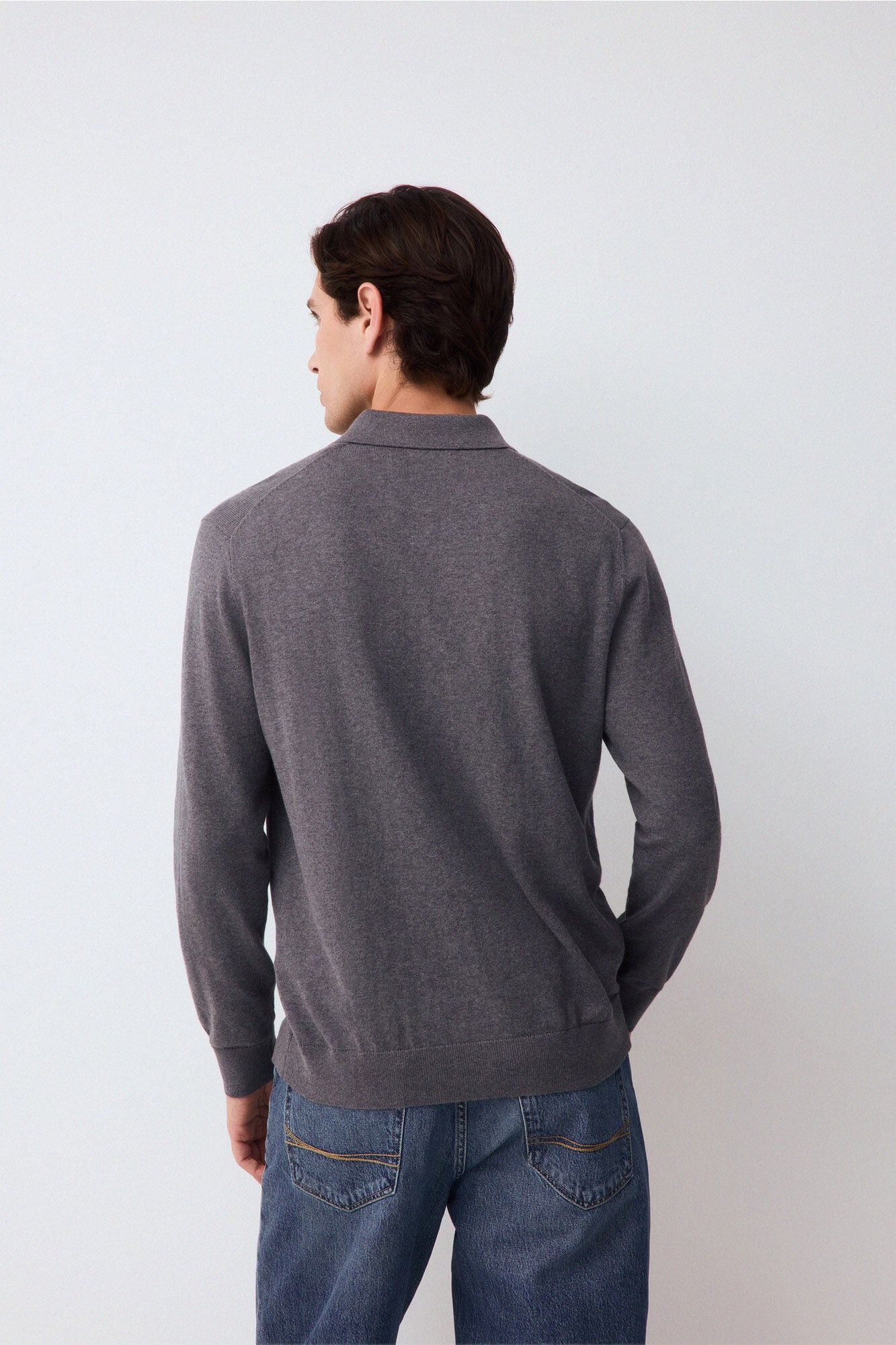 Pedro del Hierro Premium cotton silk cashmere knit jumper Grey
