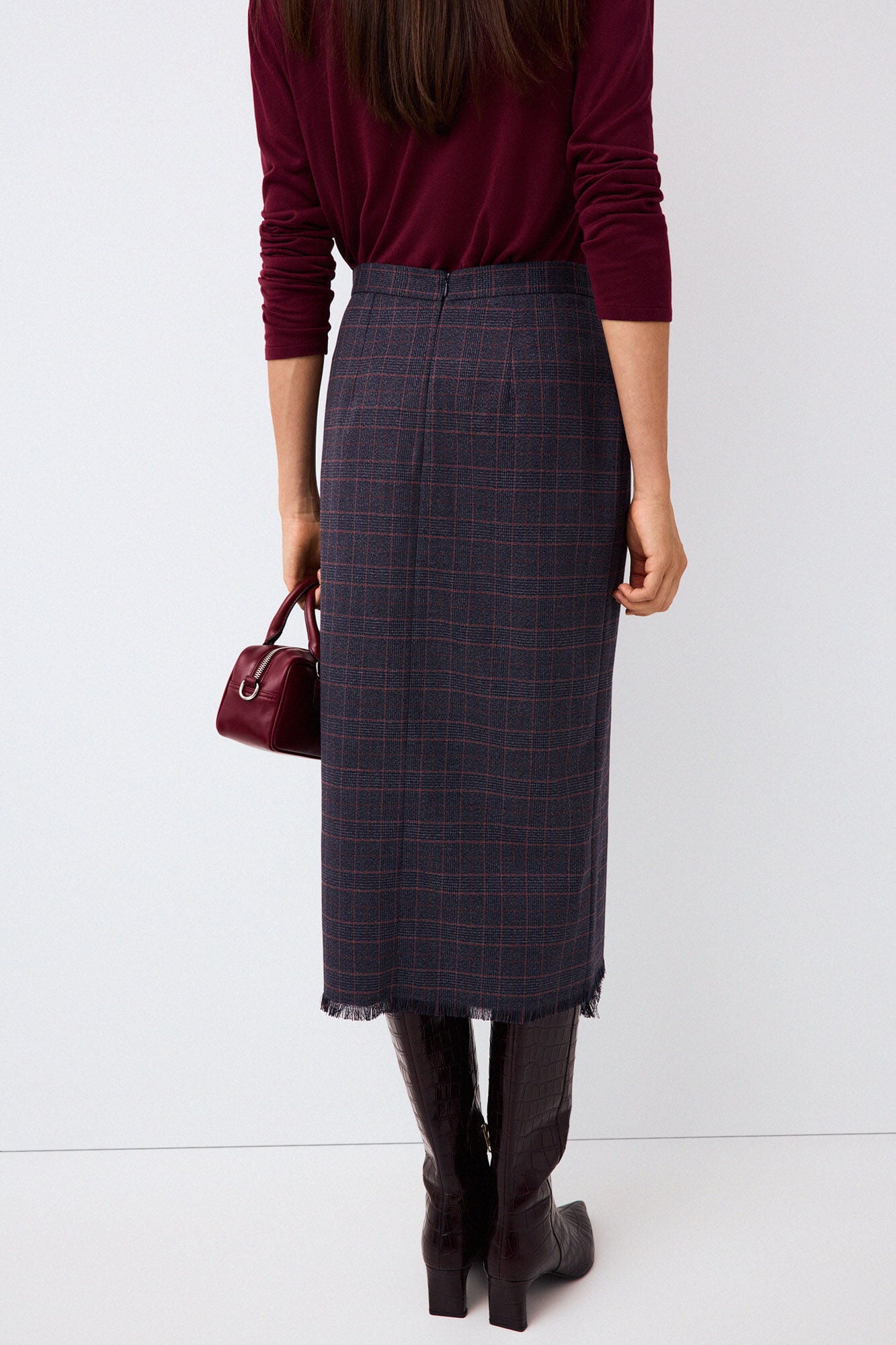 Pedro del Hierro Asymmetric straight skirt Blue