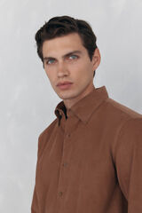 Pedro del Hierro Camisa de veludo macio Marrom