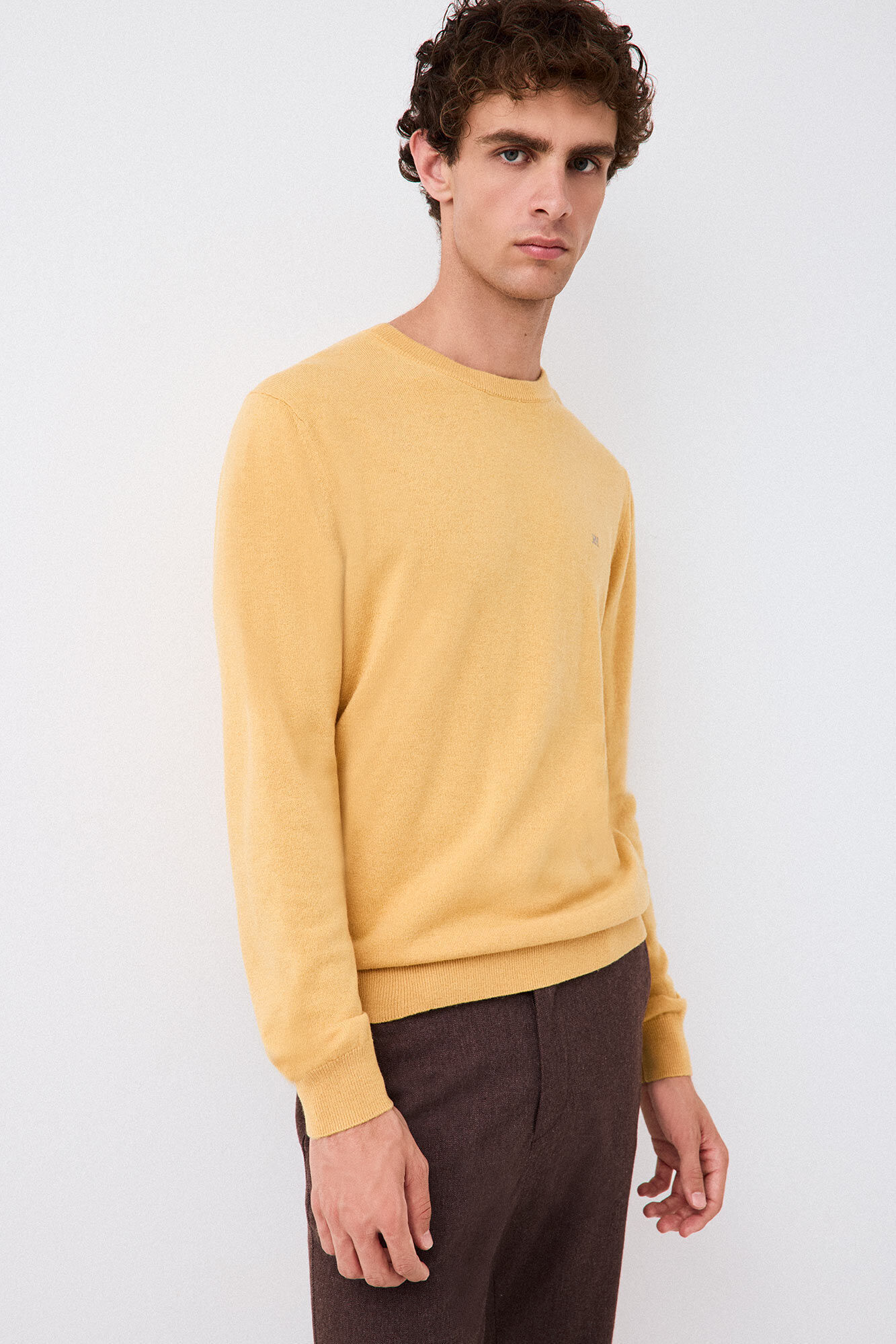 Pedro del Hierro Cashmere merino wool premium jumper Yellow