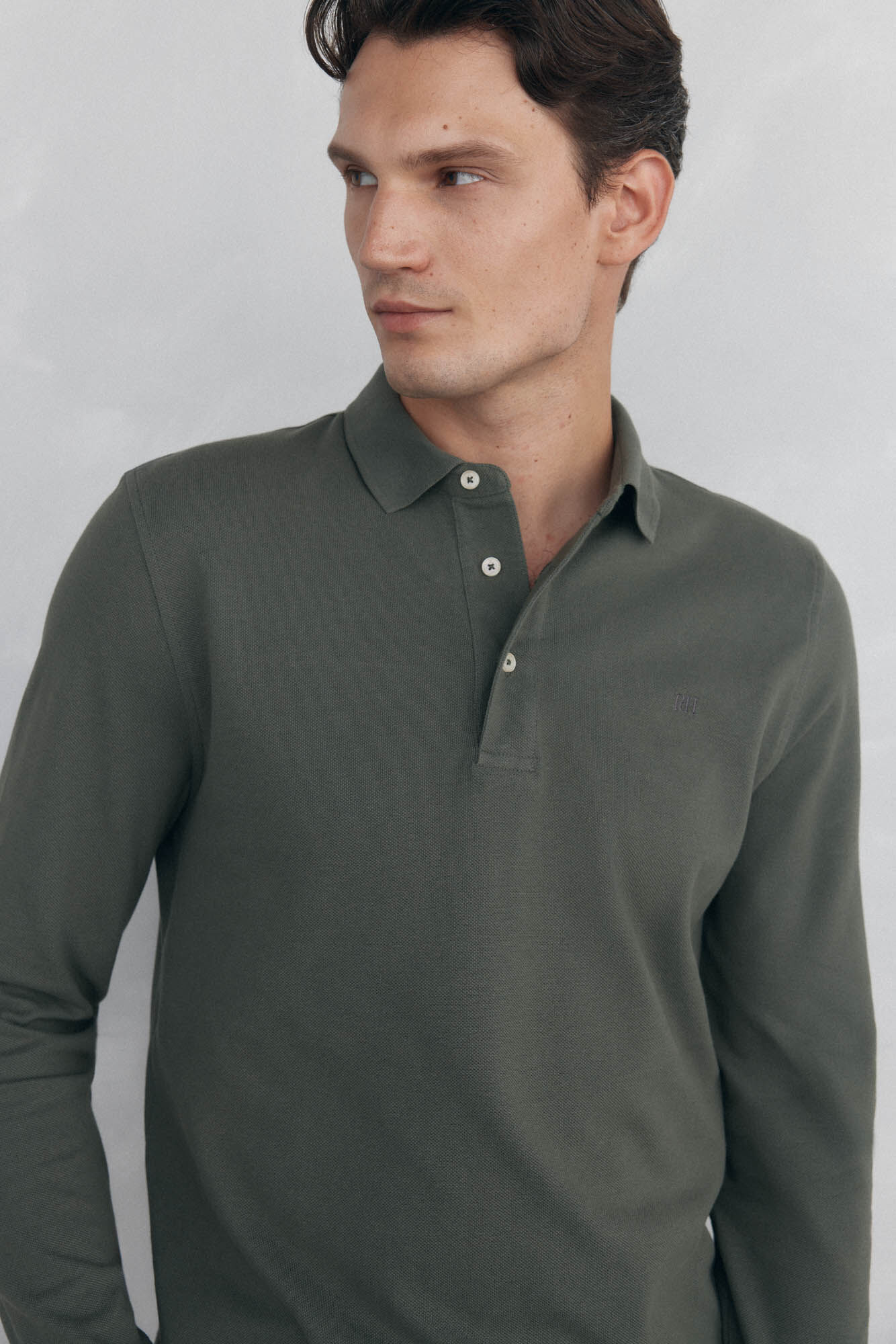 Pedro del Hierro Essential long-sleeved polo shirt Green