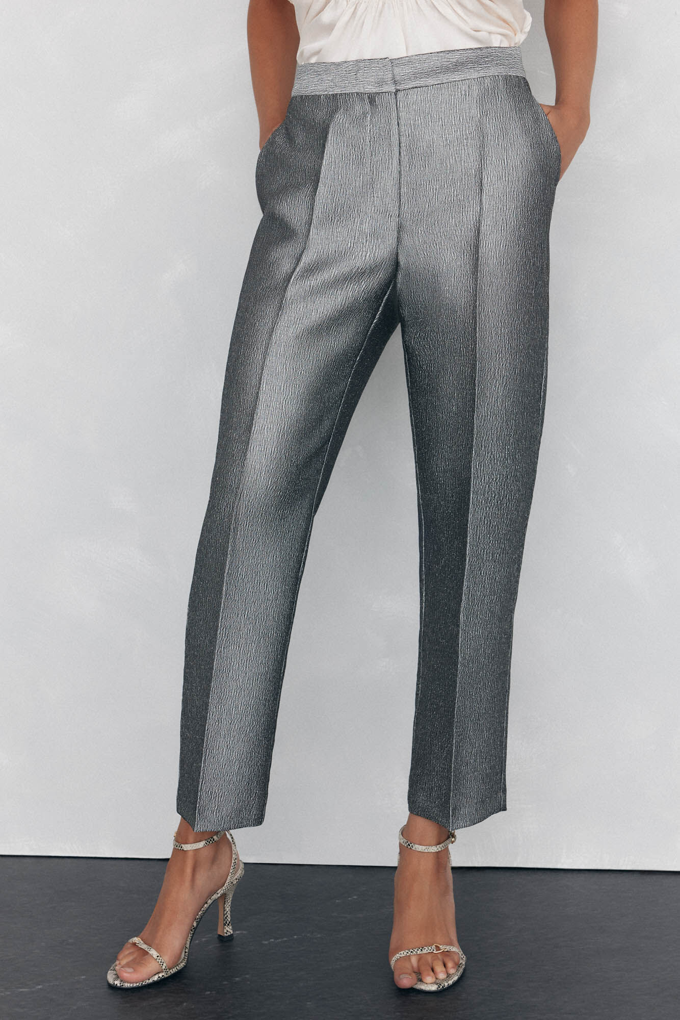 Pedro del Hierro Pantal&oacute;n smart plateado Gris