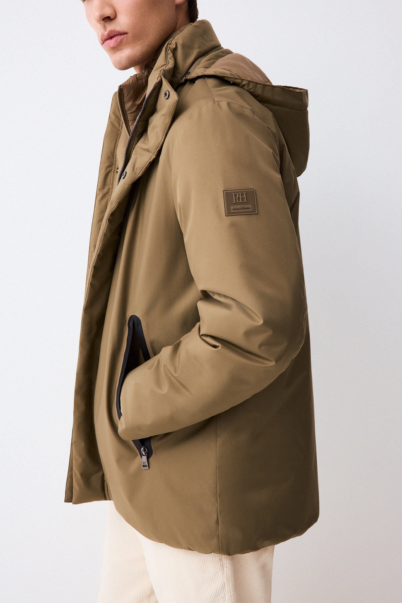 Pedro del Hierro Long technical parka Green