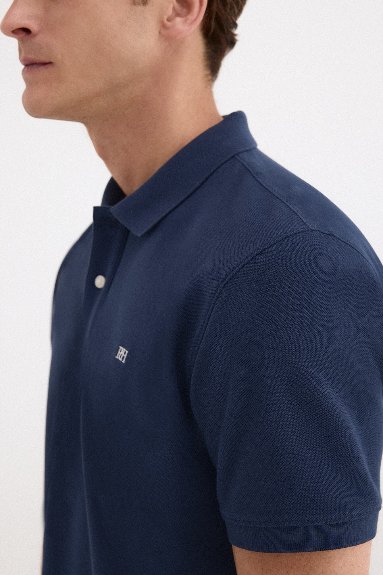 Pedro del Hierro Piqu&eacute; basic polo shirt Blue