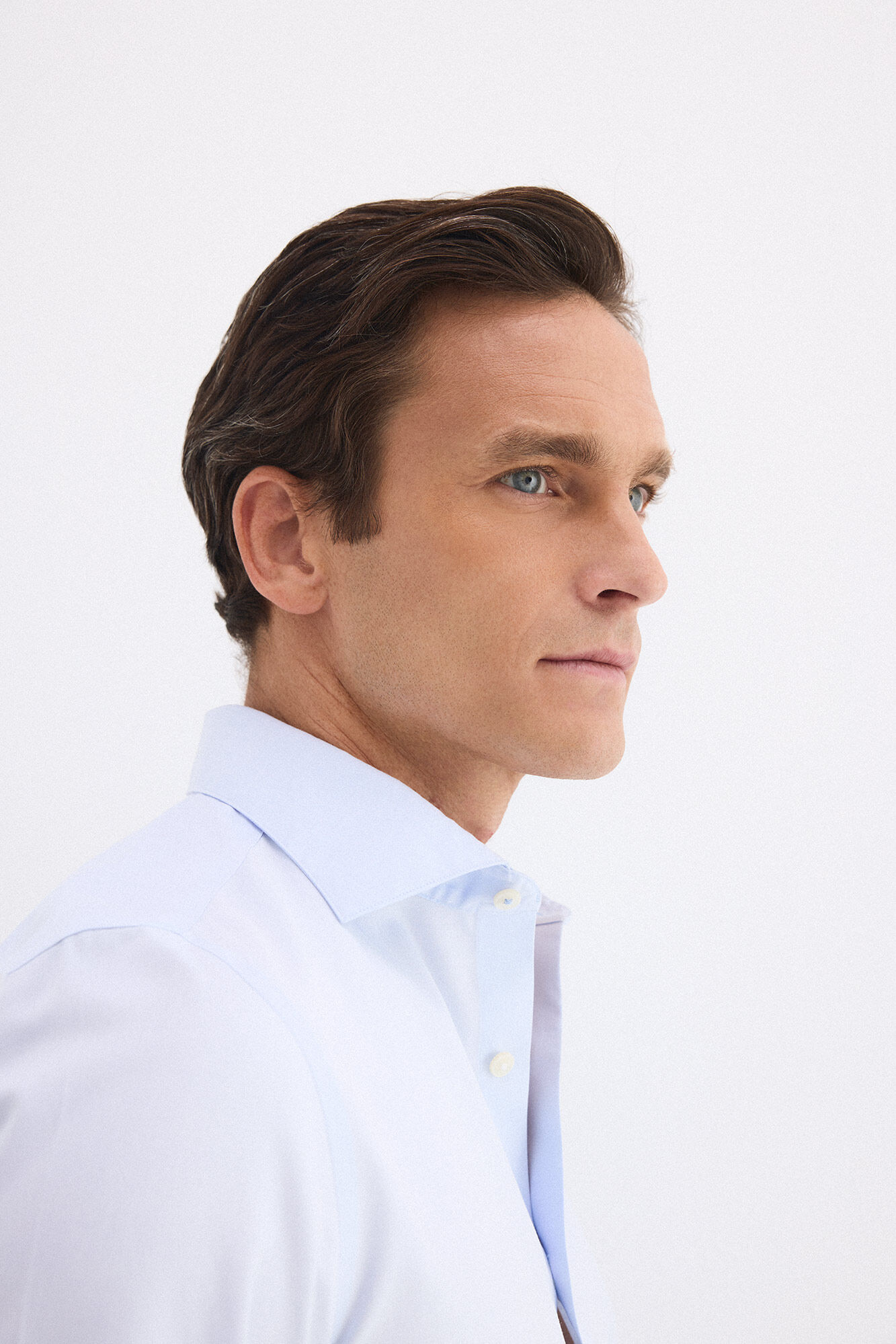 Pedro del Hierro Plain non-iron stain-resistant slim fit dress shirt Blue