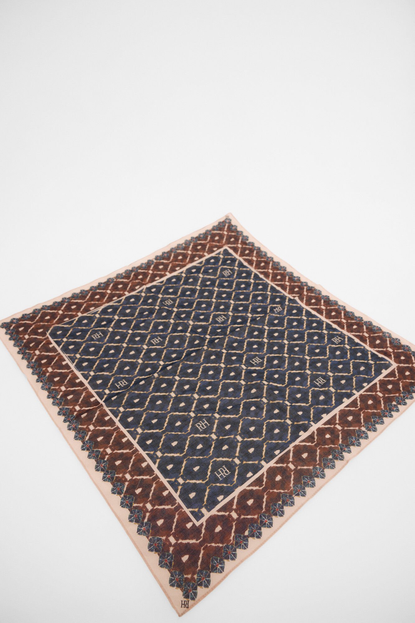 Pedro del Hierro Logo print scarf Blue