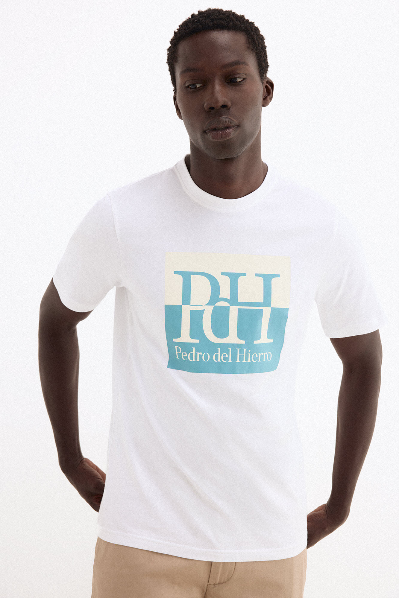 Pedro del Hierro Camiseta logo grande Blanco