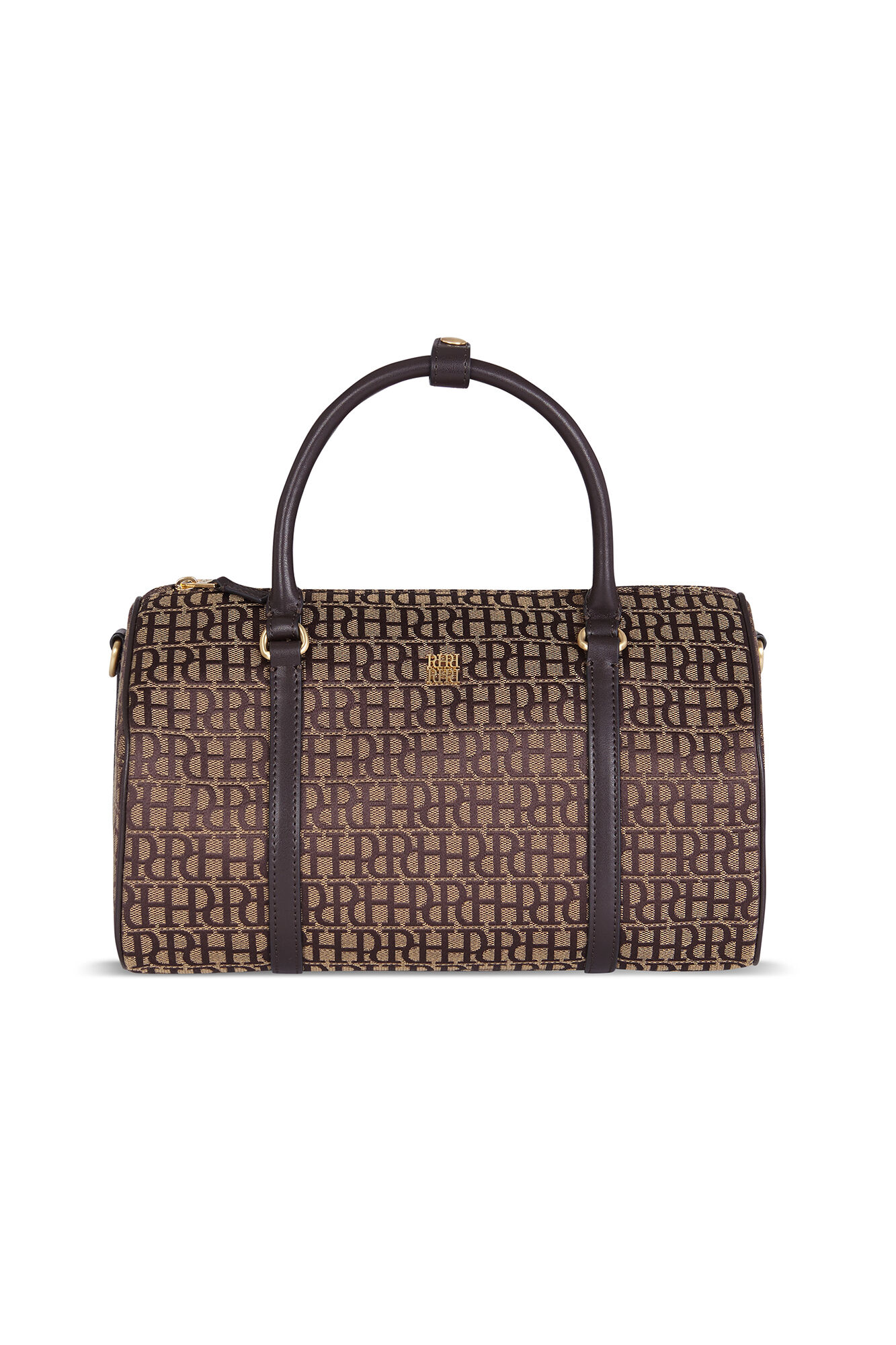 Pedro del Hierro Jacquard bowling bag Brown