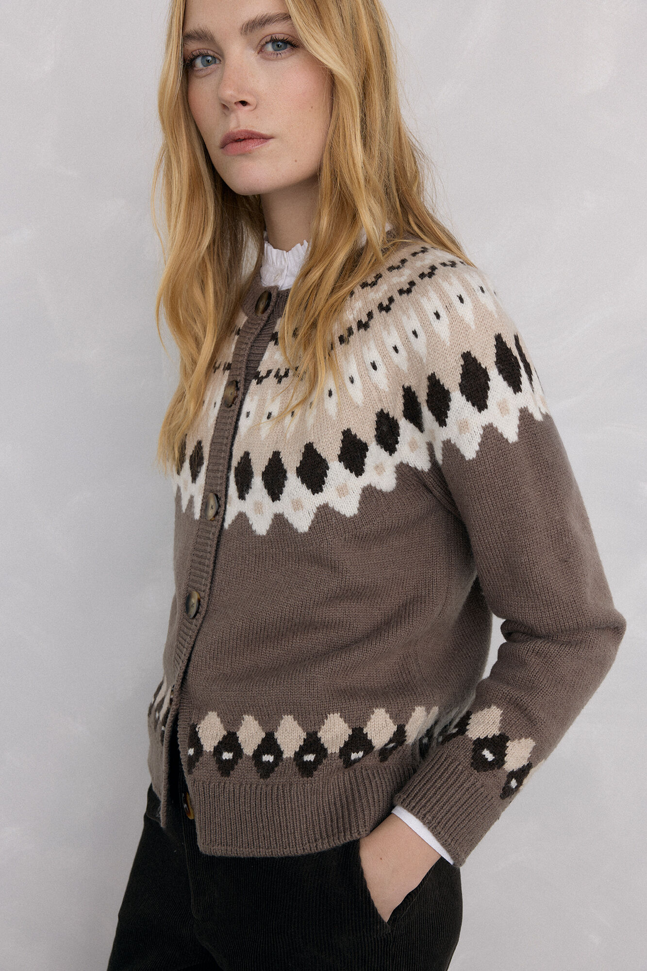 Pedro del Hierro Chaqueta jacquard greca