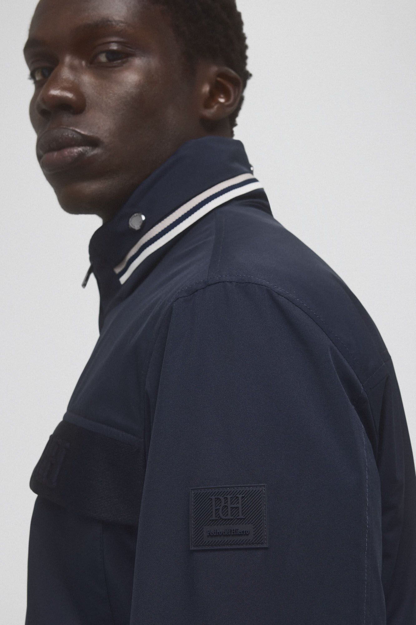 Pedro del Hierro Jacket with detachable hood Blue