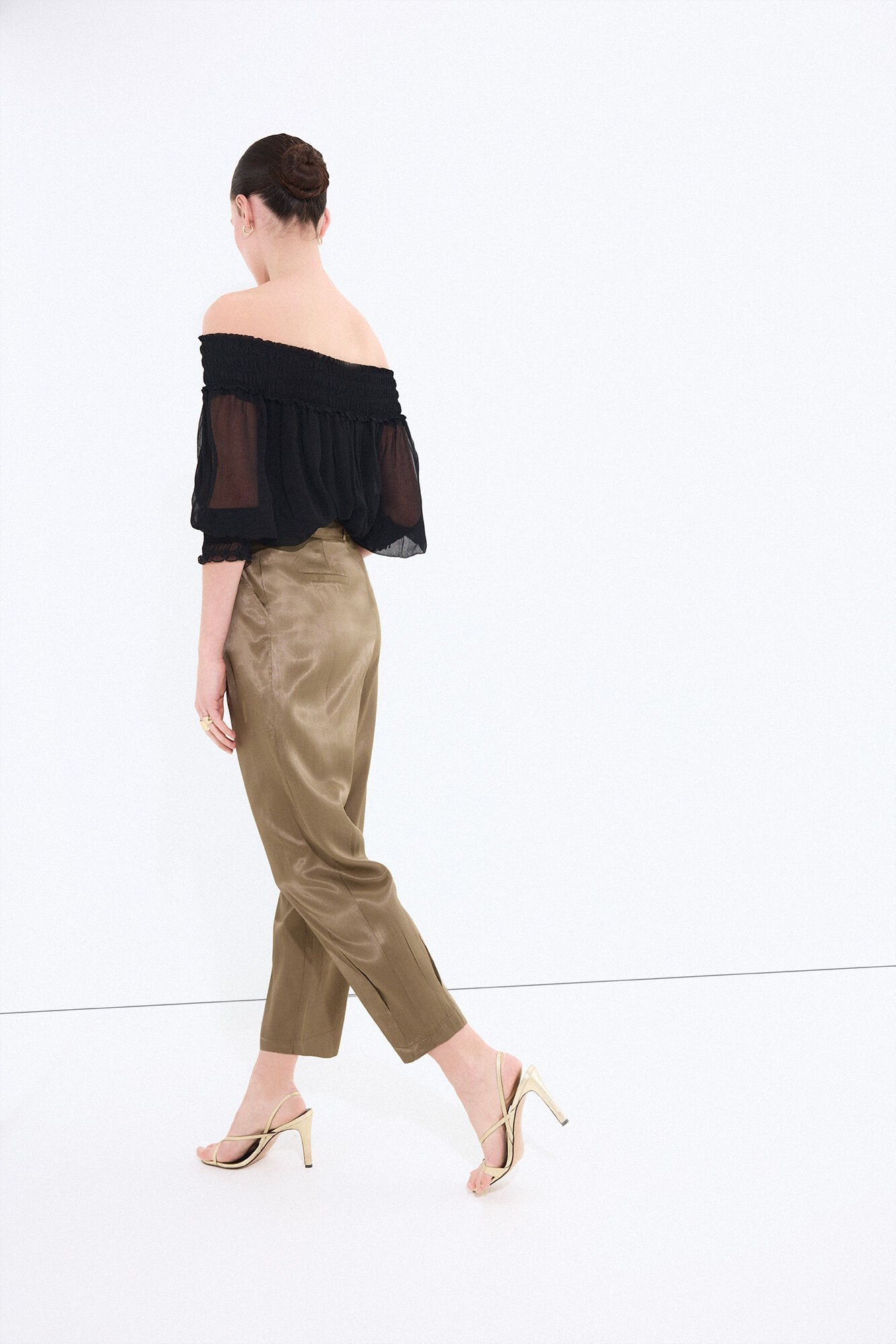 Pedro del Hierro Gummed chiffon blouse Black