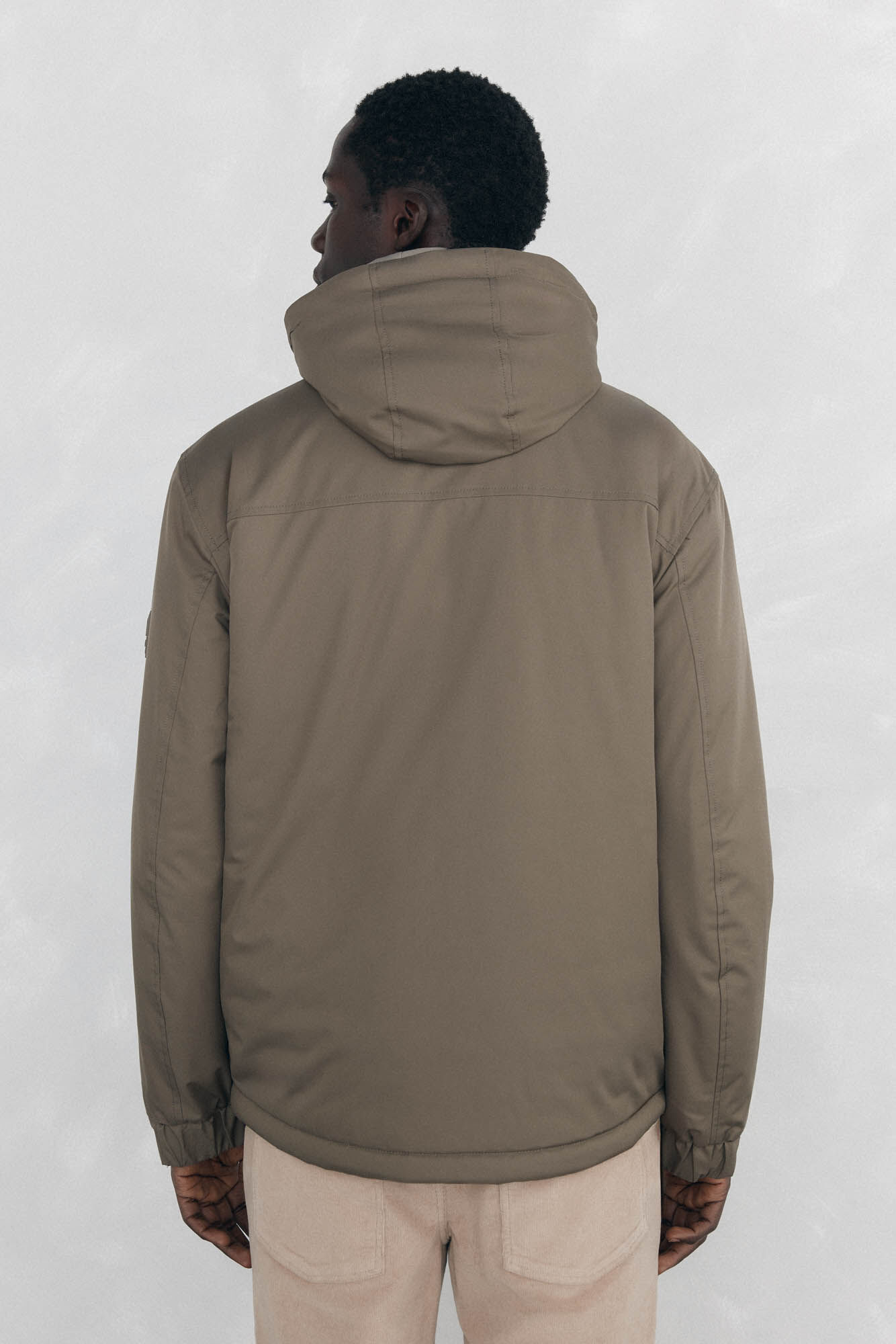 Pedro del Hierro Jaqueta com fecho-&eacute;clair e capuz Beige