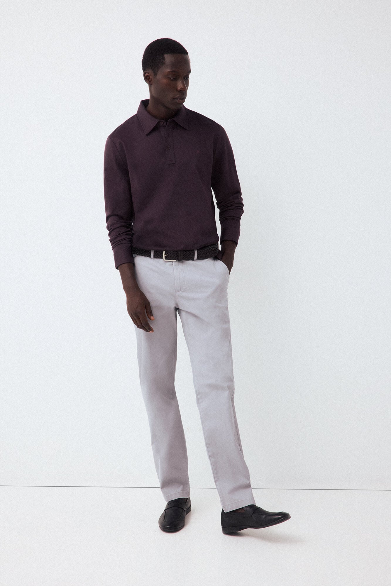 Pedro del Hierro Polo de estrutura manga comprida Bordeaux
