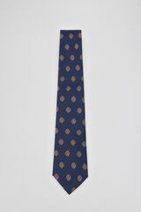 Pedro del Hierro Natural silk tie Blue