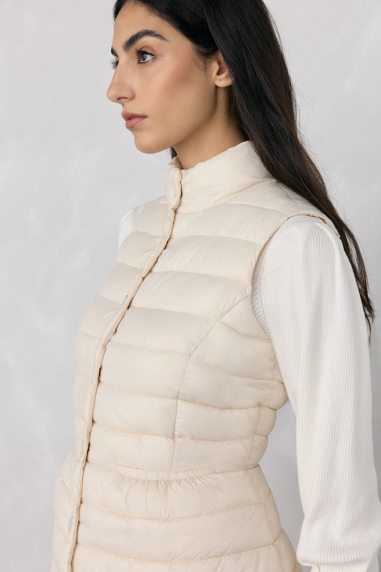 Pedro del Hierro Short peplum vest Ecru