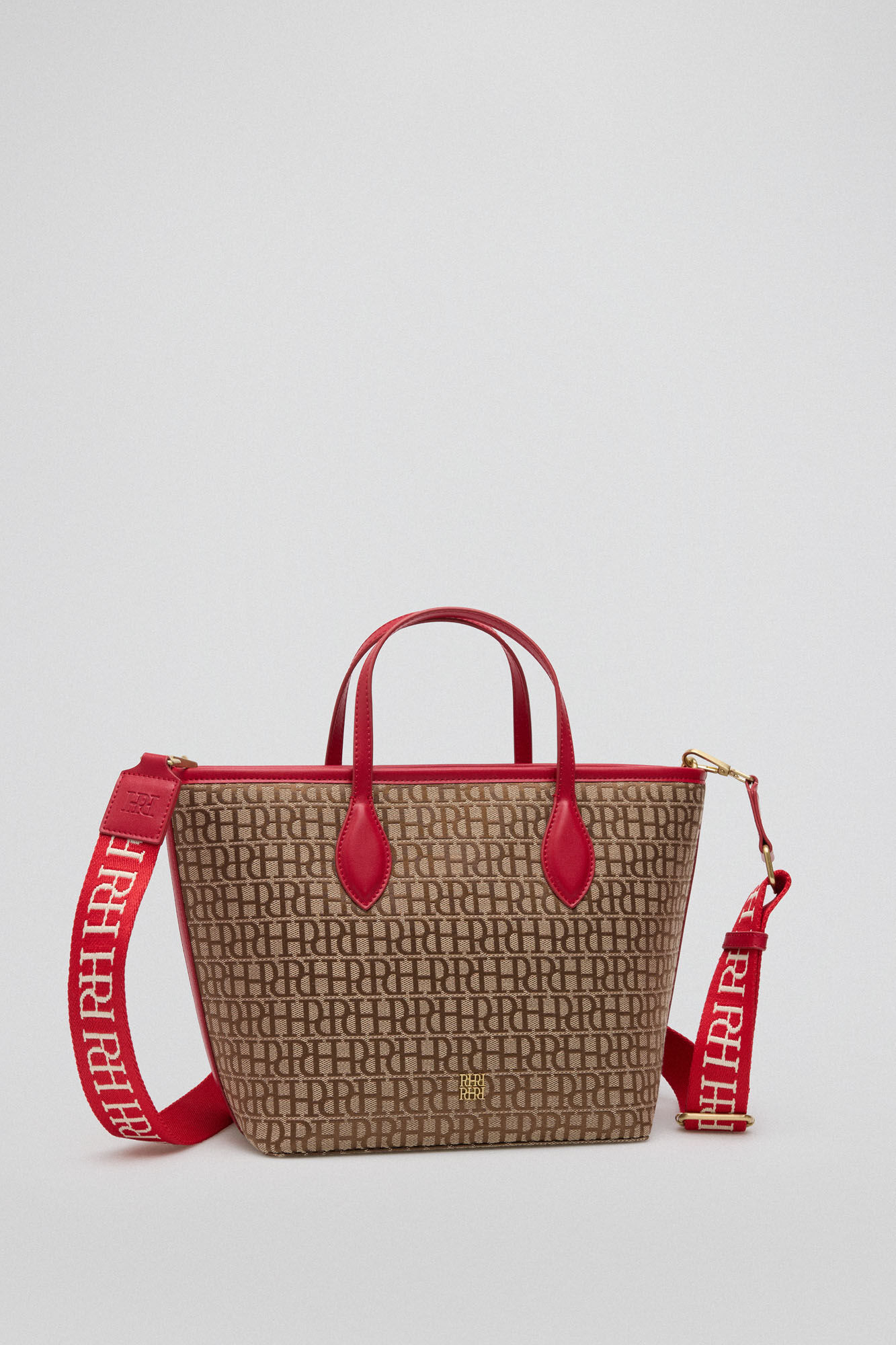 Pedro del Hierro Bolso mini shopper jacquard Marr&oacute;n