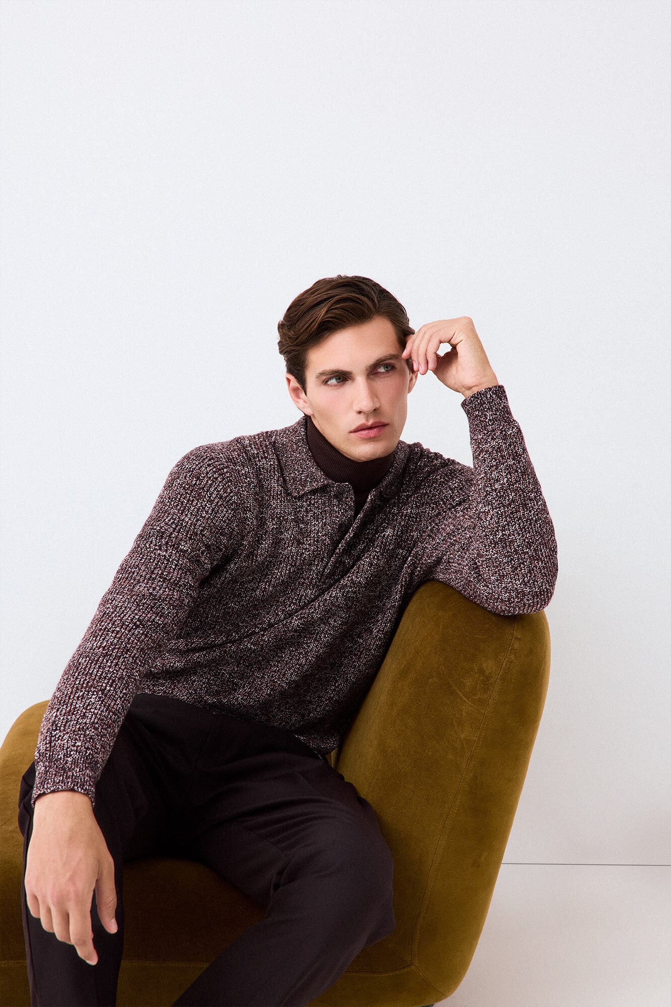 Pedro del Hierro Cotton knit polo neck jumper