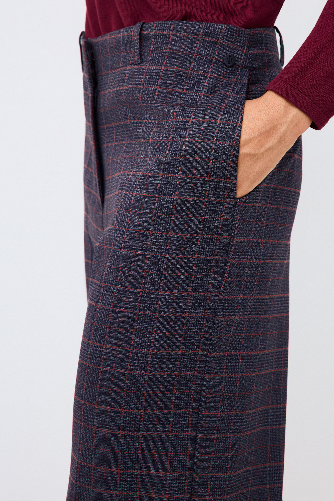 Pedro del Hierro Plaid trousers Blue