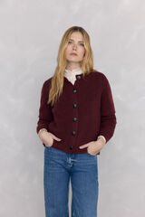 Pedro del Hierro jersey-knit jacket with cross-knit details Burgundy