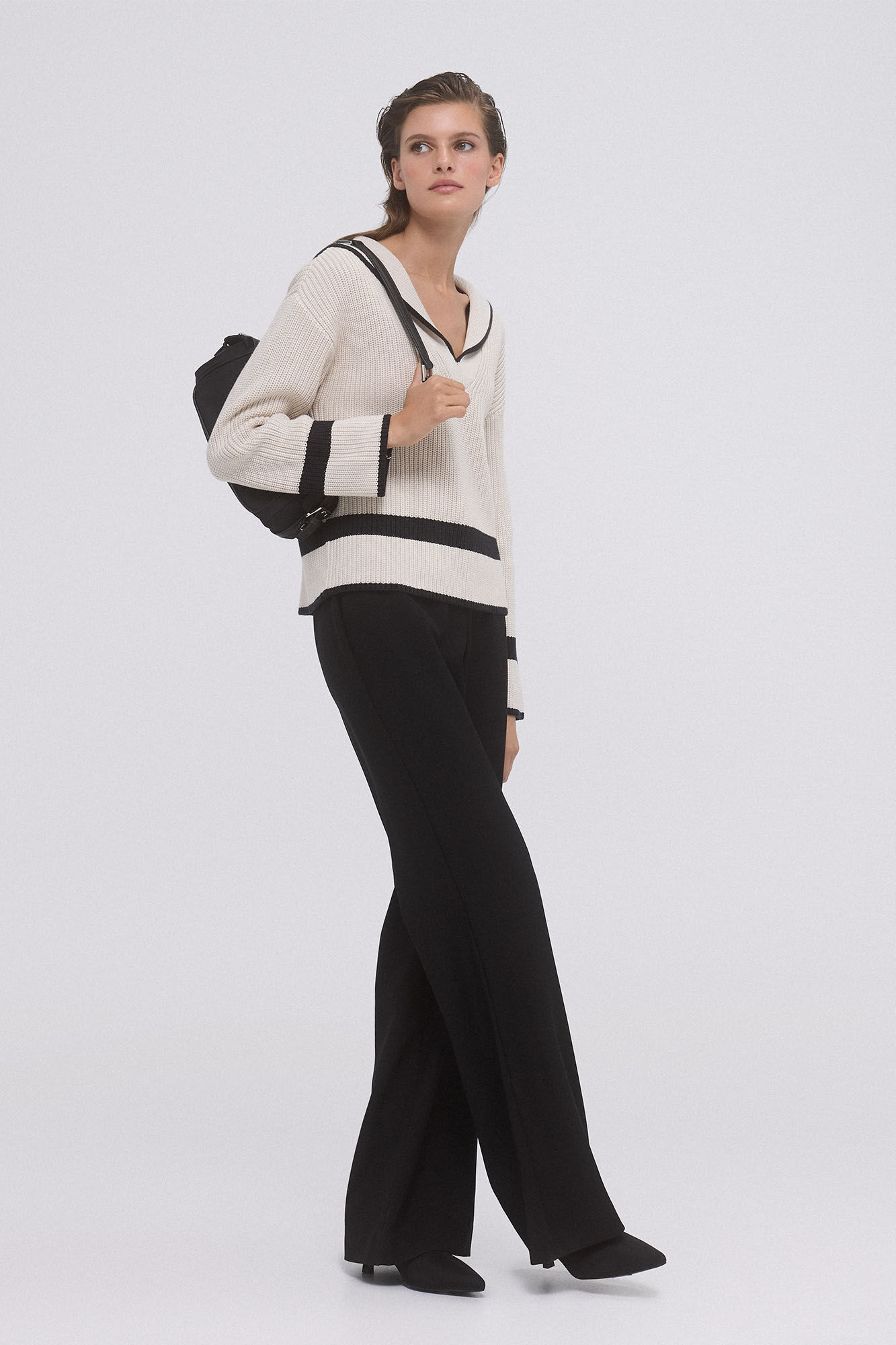 Pedro del Hierro Jersey cuello marinero Beige