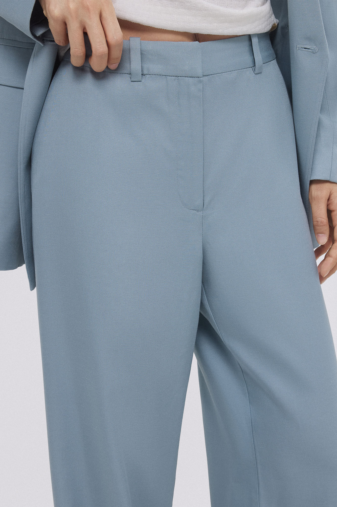 Pedro del Hierro Cal&ccedil;a de terno com corte cl&aacute;ssico Azul