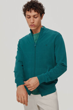 Pedro del Hierro Cotton jersey-knit cardigan Green