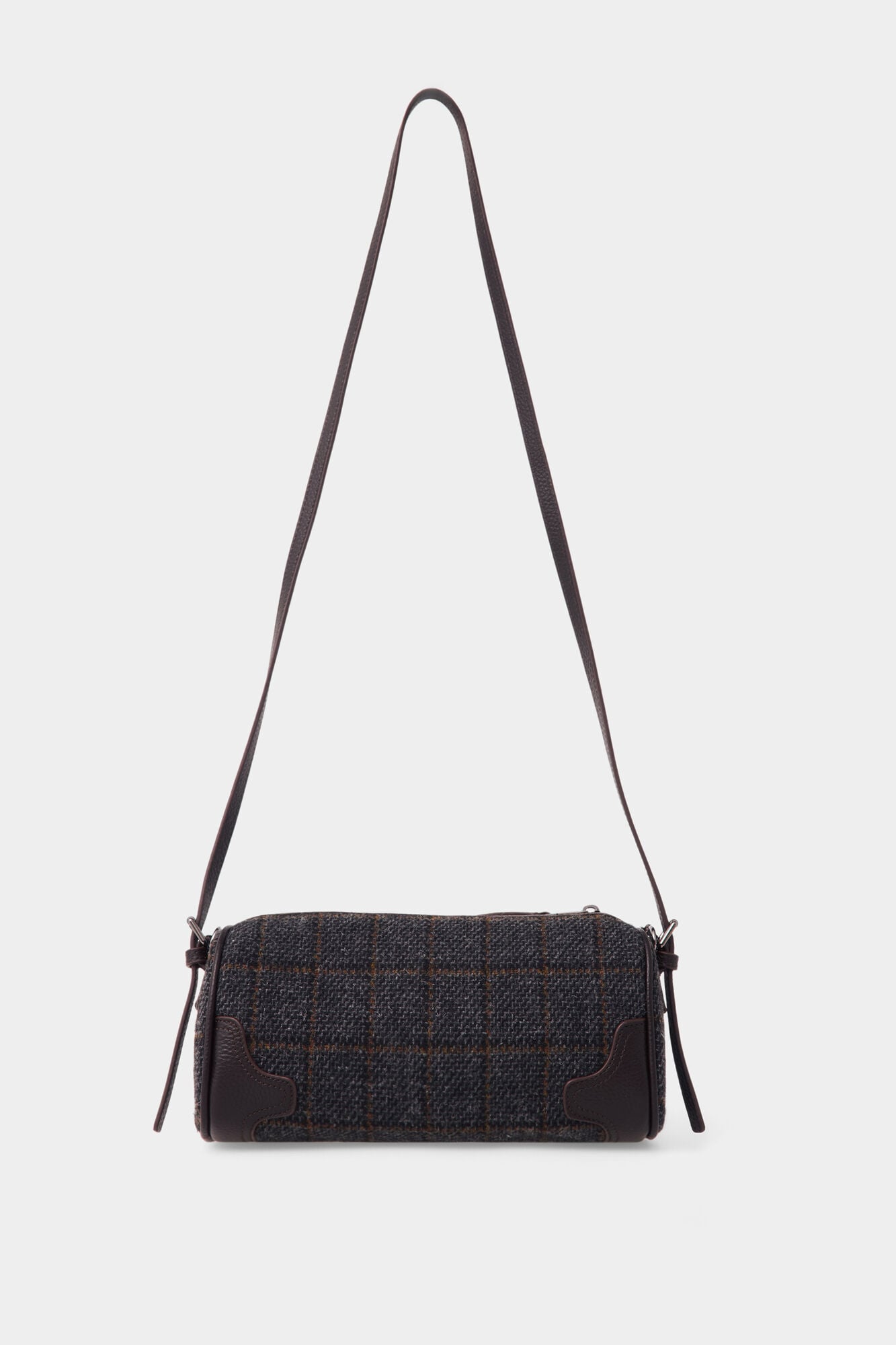 Pedro del Hierro Plaid mini handbag Brown