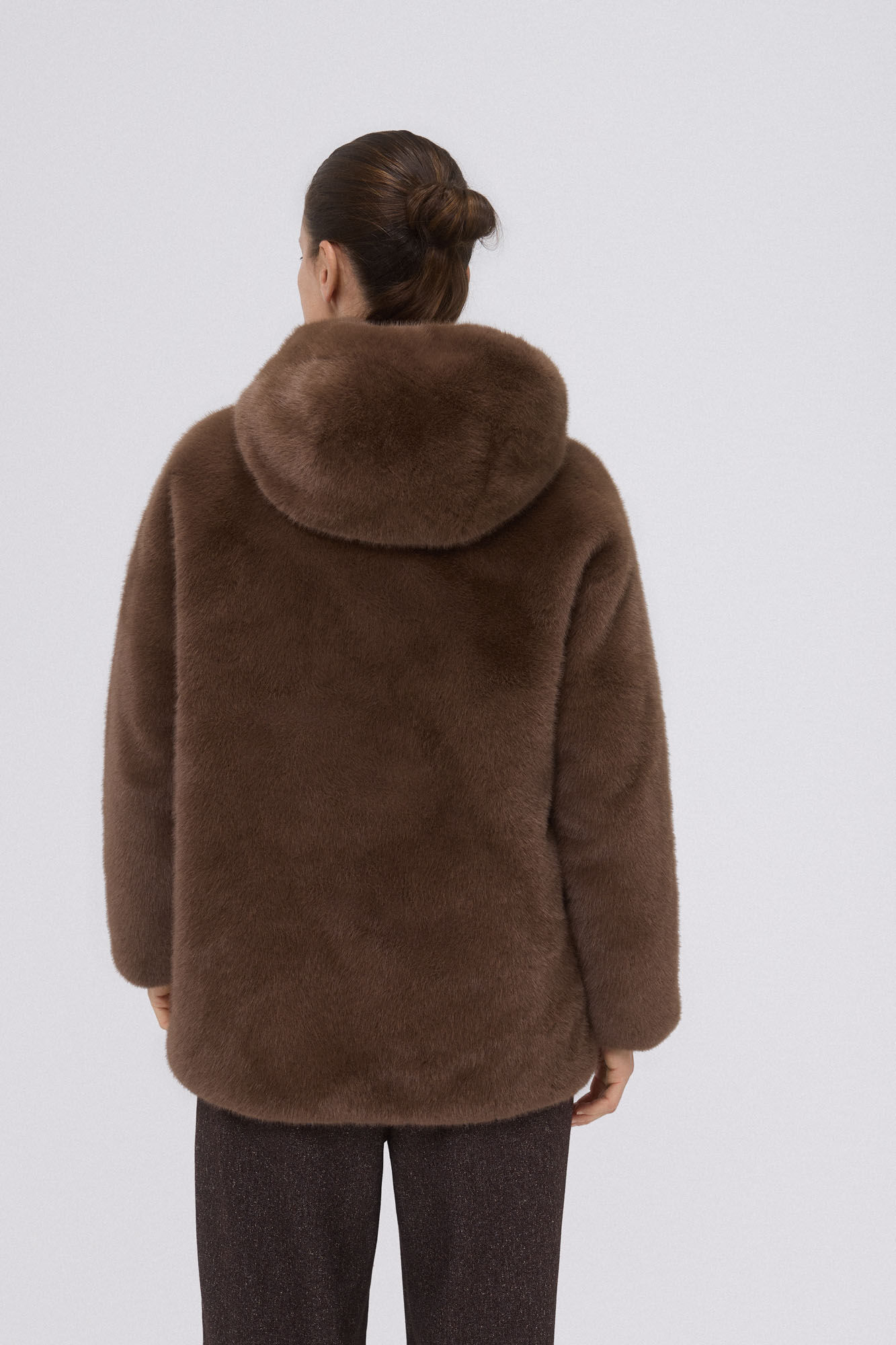 Pedro del Hierro Reversible fur parka Brown