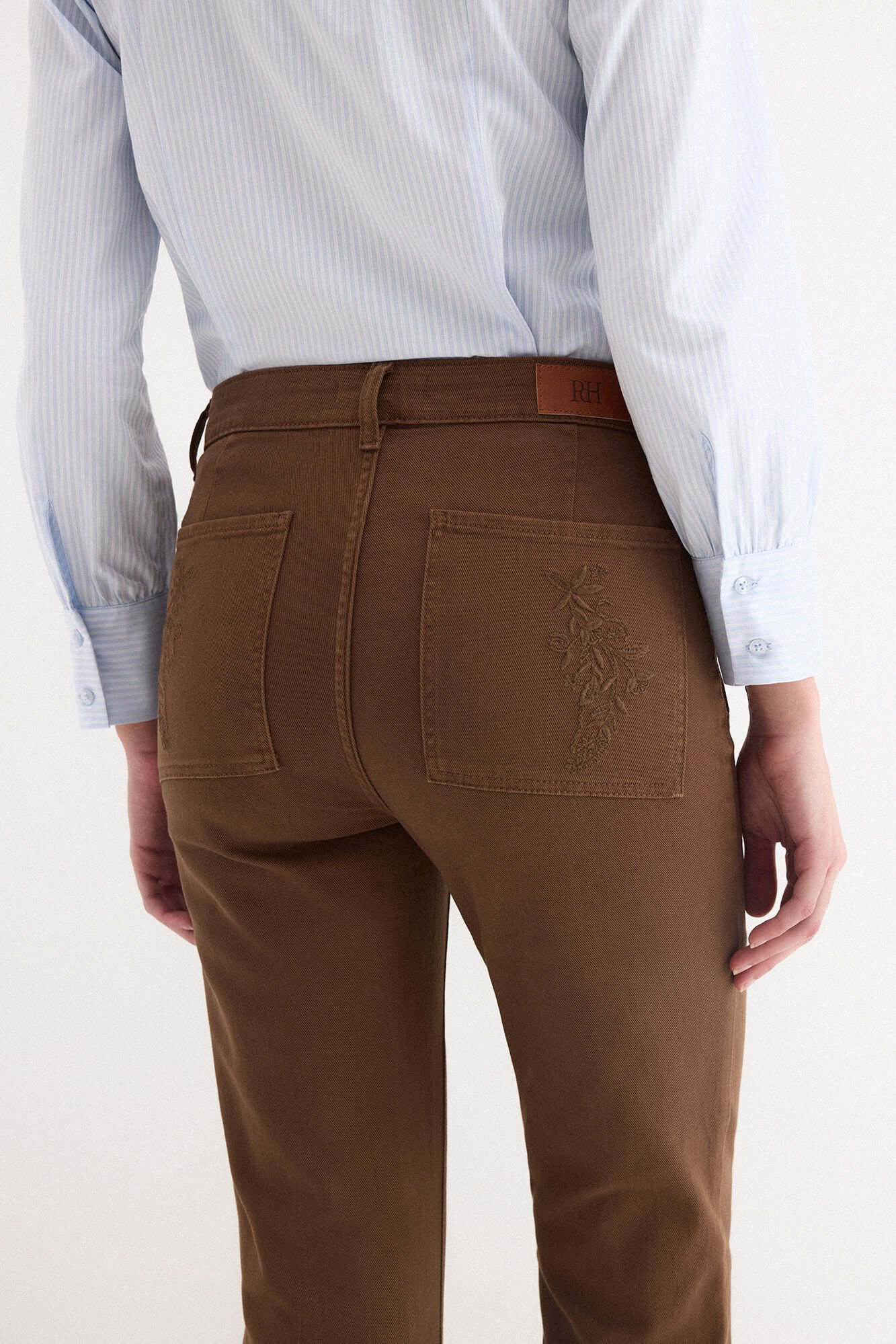 Pedro del Hierro Flare cropped jeans Brown