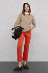 Pedro del Hierro Suéter de lã com gola caixa Beige