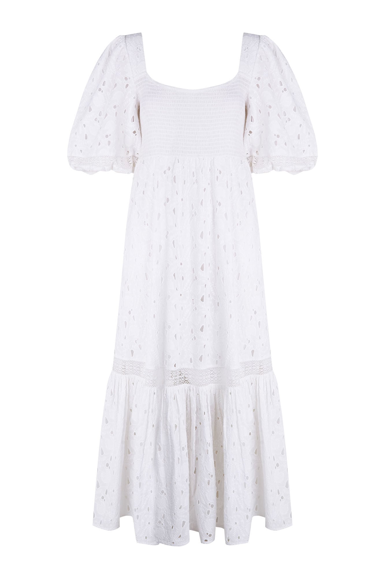 Pedro del Hierro Embroidered cotton dress White