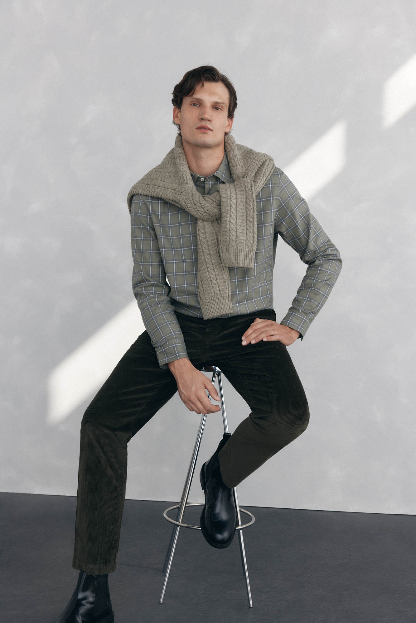 Pedro del Hierro Cal&ccedil;a Chino de veludo grossa de regular fit Verde