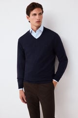 Pedro del Hierro Premium cotton silk cashmere knit jumper Blue