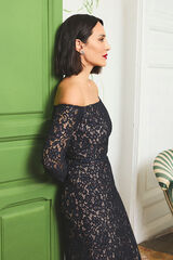 TFP by Tamara Falcó long sleeve lace dress Blue