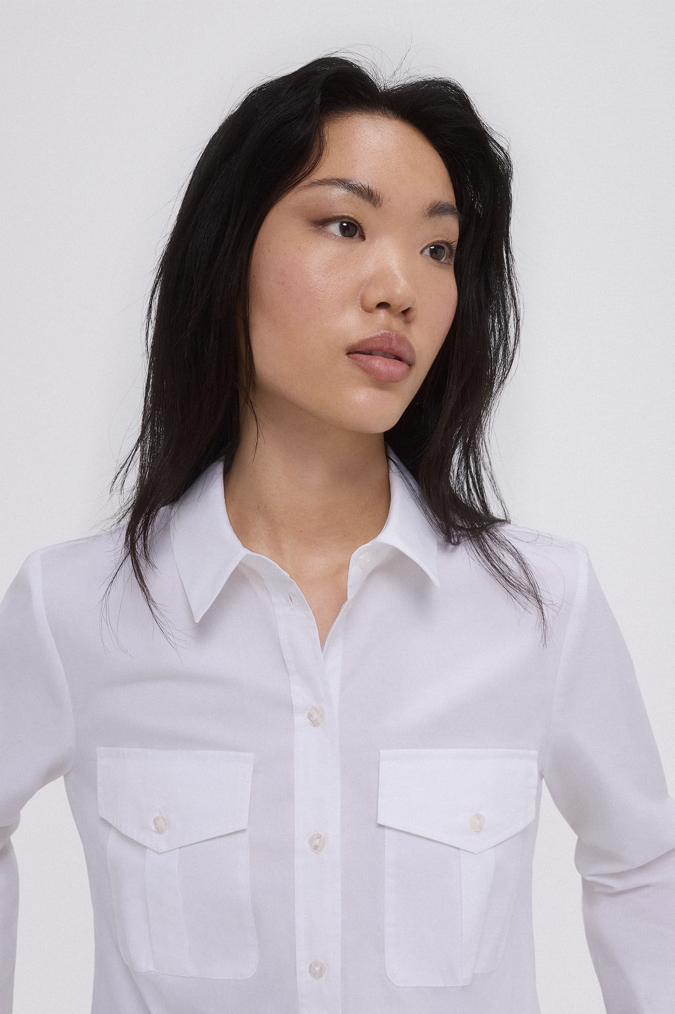 Pedro del Hierro Cotton shirt with pockets Ecru
